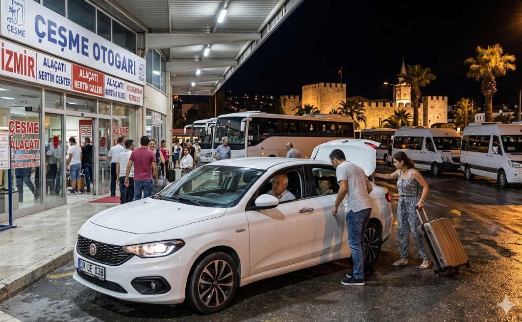 Çeşme taksi Gece kesintisiz müşteri deneyimi